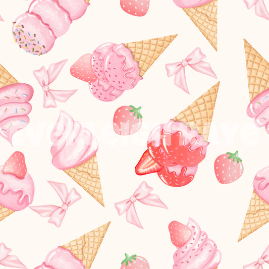 Strawberries ice cream