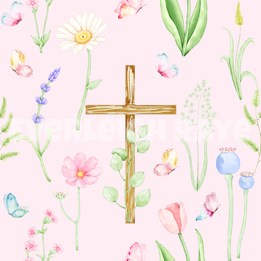 Pink Floral cross