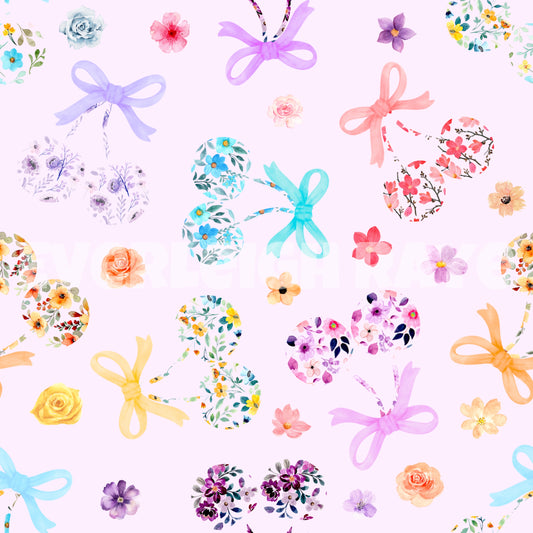 Pink floral cherries